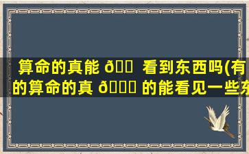 算命的真能 🐠 看到东西吗(有的算命的真 🐘 的能看见一些东西吗)